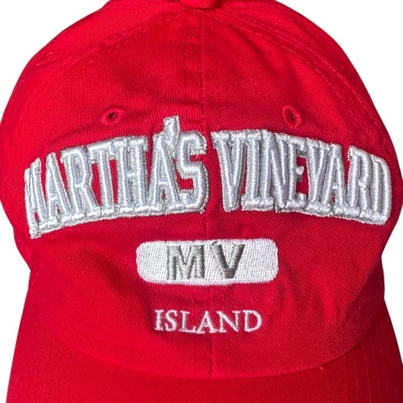Bay State Apparel Martha’s Vineyard 3D Embroidered Baseball Cap in Red - Picture 2 of 5